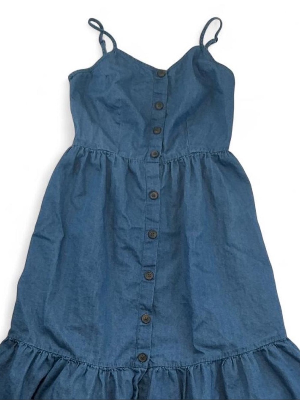 Japna - Blue Denim Button-Front dress